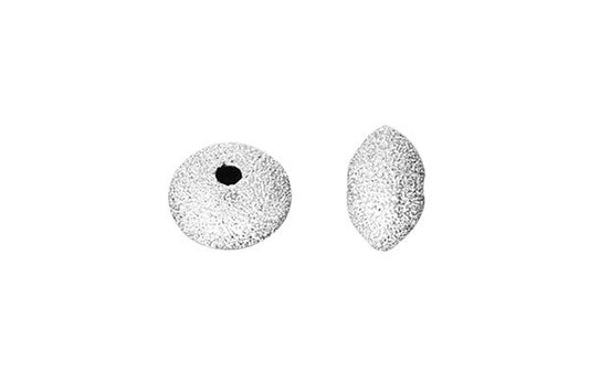 Sterling Silver Saucer Stardust Bead, 5.7x3.5mm
