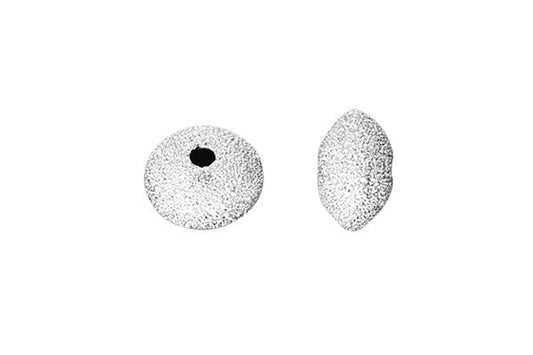 Sterling Silver Saucer Stardust Bead, 6.7x4.6mm