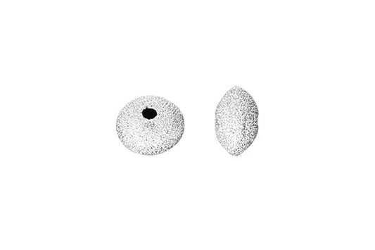 Sterling Silver Saucer Stardust Bead, 3.3x2.0mm