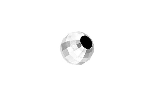 Sterling Silver Round Mirror Bead, 8.0mm