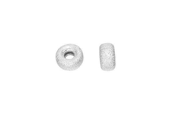 Sterling Silver Stardust Rondelle Bead, 4.2x2.3mm