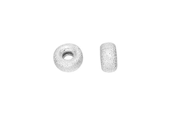 Sterling Silver Stardust Rondelle Bead, 5.3x2.8mm
