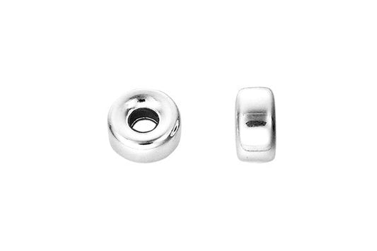 Sterling Silver Rondelle Bead, 6.3x3.1mm