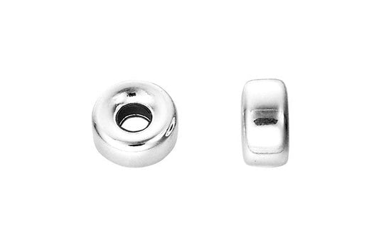 Sterling Silver Rondelle Bead, 8.3x4.2mm