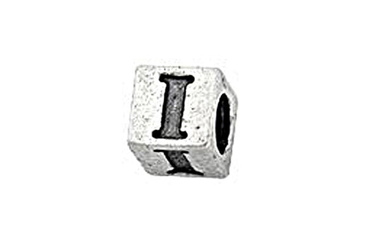 Sterling Silver Alphabet Letter I Cube, 5.1mm