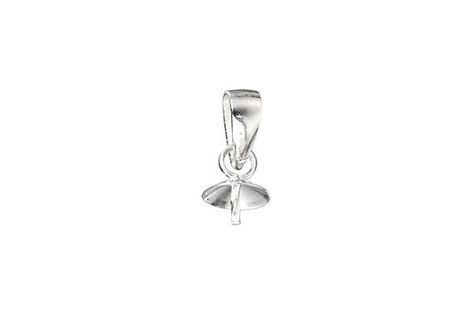 Sterling Silver Twisted Peg Bail w/5.0mm Cup