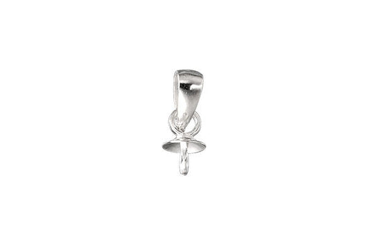 Sterling Silver Twisted Peg Bail w/4.0mm Cup