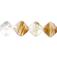 Tiger Quartz Faceted Diamond Square