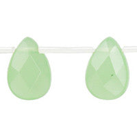 Light Green Jade Quartz Faceted Flat Briolette