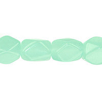Green Amazonite Quartz Glass Beads - Faceted Nugget - 12x16mm - 16-inch - unbranded beads for jewelry making