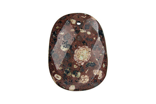 Mica Quartz Pillow Faceted Pendant, 30x40mm, 1 Piece, Pendant for Jewelry Making