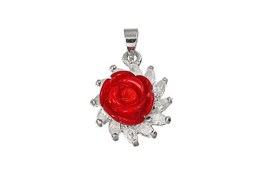 Coral Flower Pendant, 16x20mm, 1 Piece, Pendant for Jewelry Making