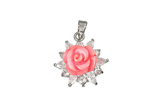 Coral Flower Pendant, 16x20mm, 1 Piece, Pendant for Jewelry Making