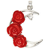 Coral Flower Pendant, 28x30mm, 1 Piece, Pendant for Jewelry Making