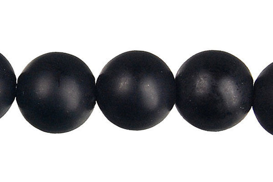 Matte Black Onyx Beads - Round - 14mm - 16-inch - unbranded beads for jewelry making