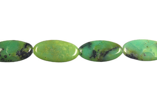 Chrysoprase Beads - Australia) Flat Rice - 9x18mm - 16-inch - unbranded beads for jewelry making
