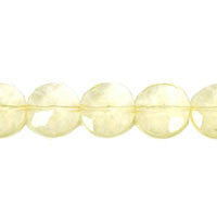 Citrine Quartz Coin Faceted Beads, 16-Inch Strand, Beads for Jewelry Making