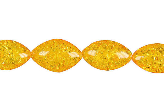 Synthetic Amber Marquise Beads, 16-Inch Strand, Jewelry Making Supplies