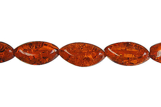 Synthetic Amber Mirror Rice Beads, 16-Inch Strand, Jewelry Making Supplies