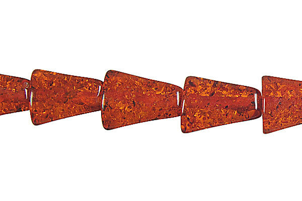 Synthetic Amber Beads - Synthetic Amber (Dark) Fancy Triangle - 12x16mm - 16-inch - unbranded beads for jewelry making