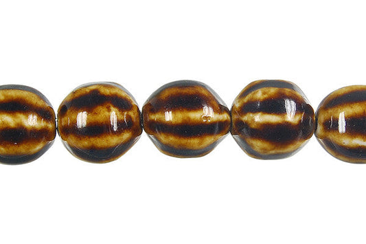 Porcelain Octagon Rice (Coffee) Beads