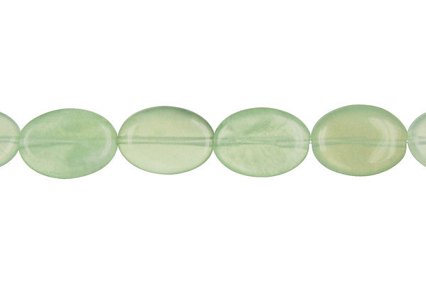 New Jade Flat Oval Beads, 16-Inch Strand, Beads for Jewelry Making