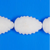 White Marble Beads - Leaf (Vertical Drilled) - 20x30mm - 16-inch - unbranded beads for jewelry making