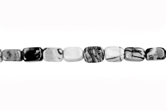 Black Webbed Jasper Smooth Nugget Beads