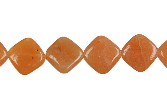 Carnelian Diamond Square Beads, 16-Inch Strand, Beads for Jewelry Making