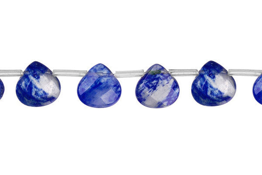 Blueberry Quartz Faceted Flat Heart Briolette