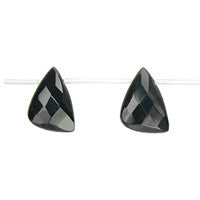 Black Quartz Triangle Briolette Faceted Beads, 16-Inch Strand, Beads for Jewelry Making