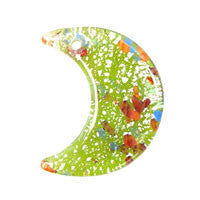 Handmade Lampwork Art Glass Foil Pendant Moon (YH04)