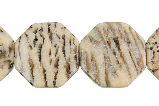 Silkworm Jasper Octagon Beads