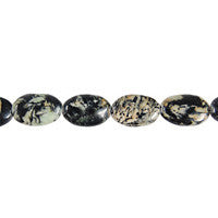 Fireworks Jasper Flat Oval Beads, 16-Inch Strand, Beads for Jewelry Making