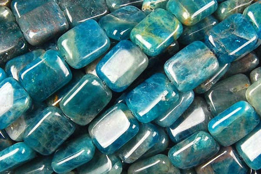Apatite Flat Rectangle Beads, 16-Inch Strand, Beads for Jewelry Making