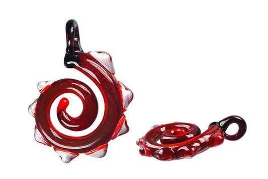 Murano Foil Glass Dinosaur Tail Pendant, 35x52mm, 1 Piece, Pendant for Jewelry Making