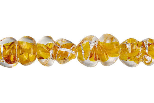 Lines Foil Glass Peanut (Yellow)