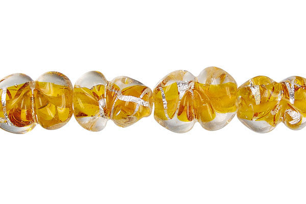 Lines Foil Glass Peanut Beads, 16-Inch Strand, Beads for Jewelry Making