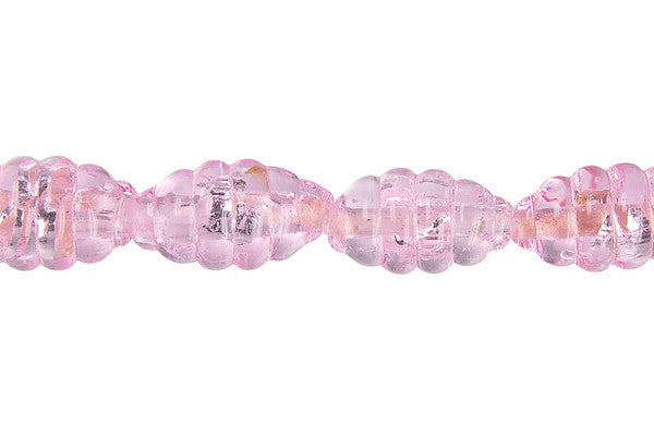 Lines Foil Glass Grain Drum Beads, 16-Inch Strand, Beads for Jewelry Making