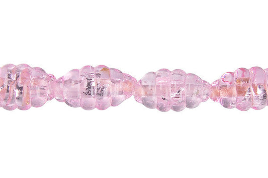 Lines Foil Glass Grain Drum Beads, 16-Inch Strand, Beads for Jewelry Making