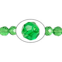 Chinese Crystal Green Round Faceted Beads, 15-Inch Strand, Beads for Jewelry Making