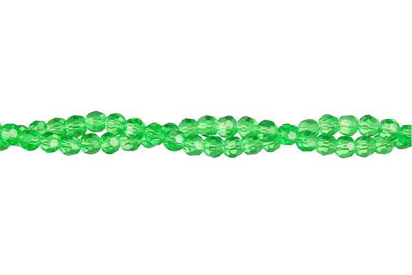 Chinese Crystal Green Round Faceted Beads, 15-Inch Strand, Beads for Jewelry Making