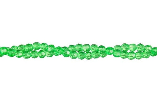 Chinese Crystal Green Round Faceted Beads, 15-Inch Strand, Beads for Jewelry Making