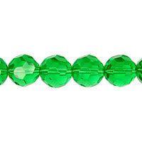 Chinese Crystal Beads - (Green Faceted Round - 6mm - 12-15-inch - unbranded beads for jewelry making