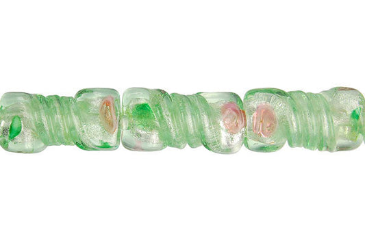 Art Foil Glass Twisted Rectangle Beads, 16-Inch Strand, Beads for Jewelry Making