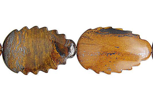 Tiger Iron (AAA) Leaf (Vertical Drilled) Beads