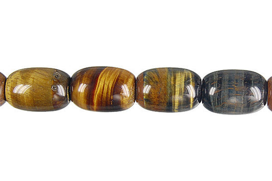 Tiger Eye Drum Beads, 16-Inch Strand, Jewelry Making Supplies
