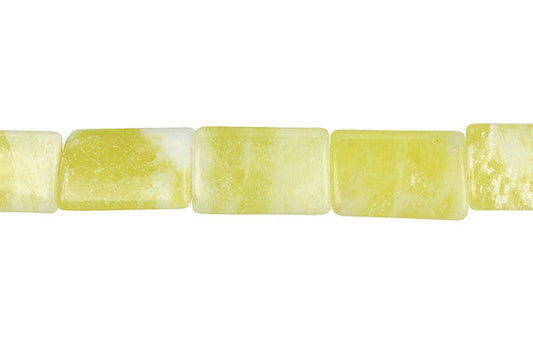Lemon Jade Puffy Rectangle Beads, 16-Inch Strand, Beads for Jewelry Making