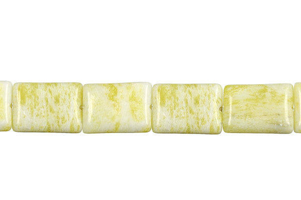 Lemon Jade Flat Rectangle Beads, 16-Inch Strand, Beads for Jewelry Making