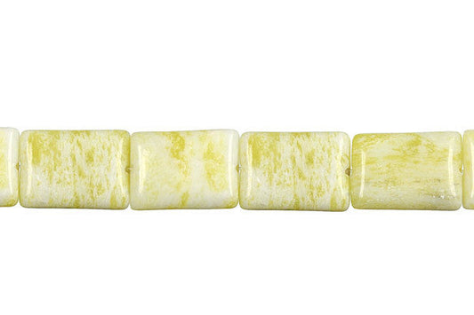 Lemon Jade Flat Rectangle Beads, 16-Inch Strand, Beads for Jewelry Making